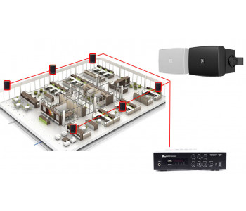 Акустическая система для офиса 6 настенных колонки AUDAC WX302